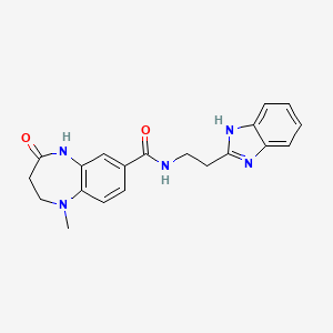 molecular formula C20H21N5O2 B7186026 N-[2-(1H-benzimidazol-2-yl)ethyl]-1-methyl-4-oxo-3,5-dihydro-2H-1,5-benzodiazepine-7-carboxamide 