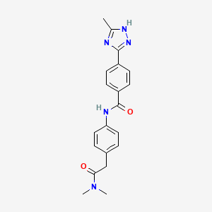 molecular formula C20H21N5O2 B7186062 N-[4-[2-(dimethylamino)-2-oxoethyl]phenyl]-4-(5-methyl-1H-1,2,4-triazol-3-yl)benzamide 