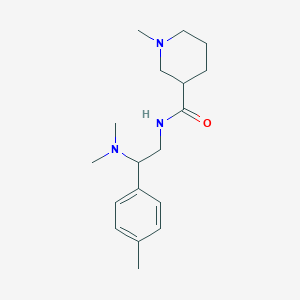 molecular formula C18H29N3O B7186097 N-[2-(dimethylamino)-2-(4-methylphenyl)ethyl]-1-methylpiperidine-3-carboxamide 