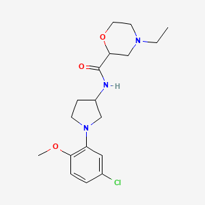 molecular formula C18H26ClN3O3 B7186118 N-[1-(5-chloro-2-methoxyphenyl)pyrrolidin-3-yl]-4-ethylmorpholine-2-carboxamide 