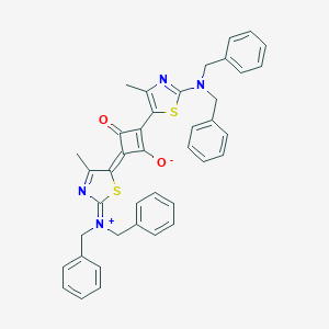 molecular formula C40H34N4O2S2 B071862 (4E)-2-[2-(dibenzylamino)-4-methyl-1,3-thiazol-5-yl]-4-(2-dibenzylazaniumylidene-4-methyl-1,3-thiazol-5-ylidene)-3-oxocyclobuten-1-olate CAS No. 164534-33-2