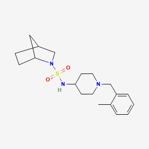 molecular formula C19H29N3O2S B7186213 N-[1-[(2-methylphenyl)methyl]piperidin-4-yl]-2-azabicyclo[2.2.1]heptane-2-sulfonamide 