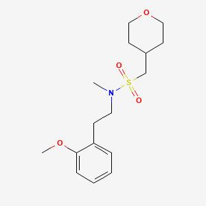 molecular formula C16H25NO4S B7186235 N-[2-(2-methoxyphenyl)ethyl]-N-methyl-1-(oxan-4-yl)methanesulfonamide 
