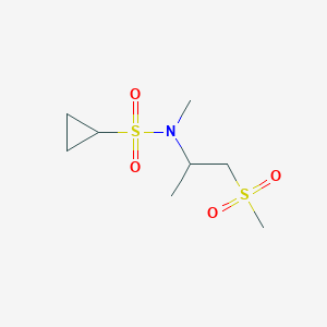 molecular formula C8H17NO4S2 B7186259 N-methyl-N-(1-methylsulfonylpropan-2-yl)cyclopropanesulfonamide 
