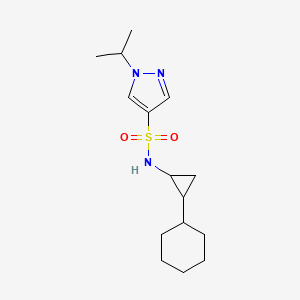 molecular formula C15H25N3O2S B7186275 N-(2-cyclohexylcyclopropyl)-1-propan-2-ylpyrazole-4-sulfonamide 