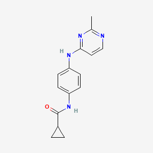 molecular formula C15H16N4O B7186341 N-[4-[(2-methylpyrimidin-4-yl)amino]phenyl]cyclopropanecarboxamide 