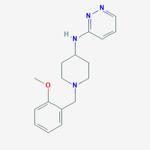 molecular formula C17H22N4O B7186407 N-[1-[(2-methoxyphenyl)methyl]piperidin-4-yl]pyridazin-3-amine 