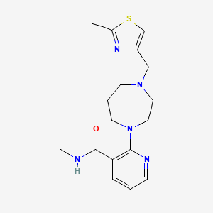 molecular formula C17H23N5OS B7186476 N-methyl-2-[4-[(2-methyl-1,3-thiazol-4-yl)methyl]-1,4-diazepan-1-yl]pyridine-3-carboxamide 