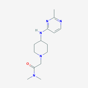 molecular formula C14H23N5O B7186493 N,N-dimethyl-2-[4-[(2-methylpyrimidin-4-yl)amino]piperidin-1-yl]acetamide 