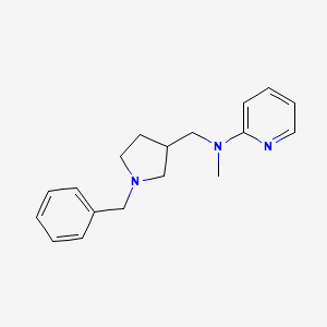 molecular formula C18H23N3 B7186665 N-[(1-benzylpyrrolidin-3-yl)methyl]-N-methylpyridin-2-amine 