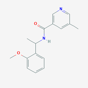 molecular formula C16H18N2O2 B7186699 N-[1-(2-methoxyphenyl)ethyl]-5-methylpyridine-3-carboxamide 