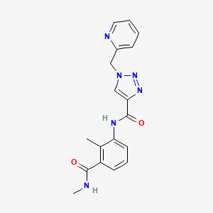 molecular formula C18H18N6O2 B7186818 N-[2-methyl-3-(methylcarbamoyl)phenyl]-1-(pyridin-2-ylmethyl)triazole-4-carboxamide 