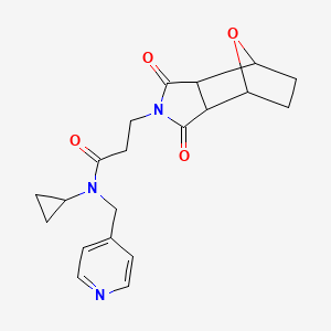 molecular formula C20H23N3O4 B7186870 N-cyclopropyl-3-(1,3-dioxo-3a,4,5,6,7,7a-hexahydro-4,7-epoxyisoindol-2-yl)-N-(pyridin-4-ylmethyl)propanamide 
