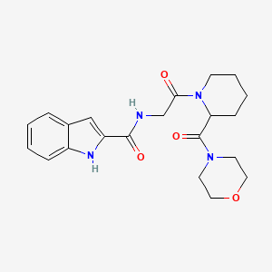 molecular formula C21H26N4O4 B7186990 N-[2-[2-(morpholine-4-carbonyl)piperidin-1-yl]-2-oxoethyl]-1H-indole-2-carboxamide 