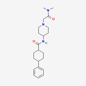 molecular formula C22H33N3O2 B7187056 N-[1-[2-(dimethylamino)-2-oxoethyl]piperidin-4-yl]-4-phenylcyclohexane-1-carboxamide 