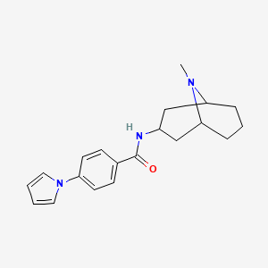 molecular formula C20H25N3O B7187182 N-(9-methyl-9-azabicyclo[3.3.1]nonan-3-yl)-4-pyrrol-1-ylbenzamide 