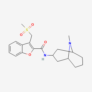 molecular formula C20H26N2O4S B7187229 N-(9-methyl-9-azabicyclo[3.3.1]nonan-3-yl)-3-(methylsulfonylmethyl)-1-benzofuran-2-carboxamide 