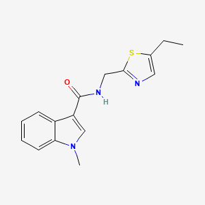 molecular formula C16H17N3OS B7187378 N-[(5-ethyl-1,3-thiazol-2-yl)methyl]-1-methylindole-3-carboxamide 
