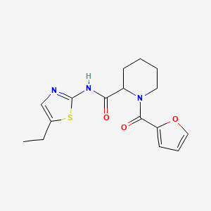 molecular formula C16H19N3O3S B7187384 N-(5-ethyl-1,3-thiazol-2-yl)-1-(furan-2-carbonyl)piperidine-2-carboxamide 