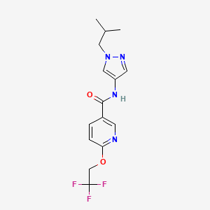 molecular formula C15H17F3N4O2 B7187422 N-[1-(2-methylpropyl)pyrazol-4-yl]-6-(2,2,2-trifluoroethoxy)pyridine-3-carboxamide 