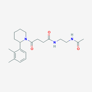 molecular formula C21H31N3O3 B7187499 N-(2-acetamidoethyl)-4-[2-(2,3-dimethylphenyl)piperidin-1-yl]-4-oxobutanamide 