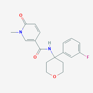 molecular formula C18H19FN2O3 B7187509 N-[4-(3-fluorophenyl)oxan-4-yl]-1-methyl-6-oxopyridine-3-carboxamide 