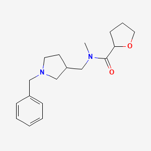 molecular formula C18H26N2O2 B7187691 N-[(1-benzylpyrrolidin-3-yl)methyl]-N-methyloxolane-2-carboxamide 