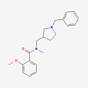 molecular formula C21H26N2O2 B7187723 N-[(1-benzylpyrrolidin-3-yl)methyl]-2-methoxy-N-methylbenzamide 
