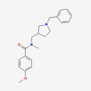 molecular formula C21H26N2O2 B7187734 N-[(1-benzylpyrrolidin-3-yl)methyl]-4-methoxy-N-methylbenzamide 