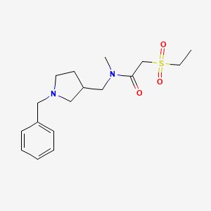 molecular formula C17H26N2O3S B7187741 N-[(1-benzylpyrrolidin-3-yl)methyl]-2-ethylsulfonyl-N-methylacetamide 