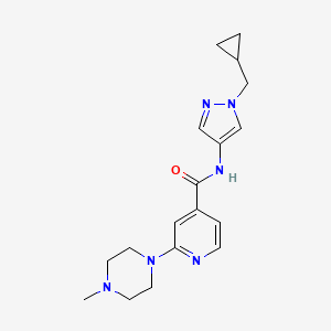molecular formula C18H24N6O B7187747 N-[1-(cyclopropylmethyl)pyrazol-4-yl]-2-(4-methylpiperazin-1-yl)pyridine-4-carboxamide 