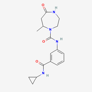molecular formula C17H22N4O3 B7187909 N-[3-(cyclopropylcarbamoyl)phenyl]-7-methyl-5-oxo-1,4-diazepane-1-carboxamide 