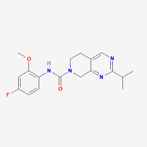 molecular formula C18H21FN4O2 B7187923 N-(4-fluoro-2-methoxyphenyl)-2-propan-2-yl-6,8-dihydro-5H-pyrido[3,4-d]pyrimidine-7-carboxamide 