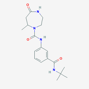 molecular formula C18H26N4O3 B7187926 N-[3-(tert-butylcarbamoyl)phenyl]-7-methyl-5-oxo-1,4-diazepane-1-carboxamide 