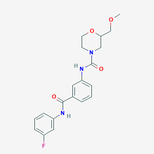 molecular formula C20H22FN3O4 B7187947 N-[3-[(3-fluorophenyl)carbamoyl]phenyl]-2-(methoxymethyl)morpholine-4-carboxamide 