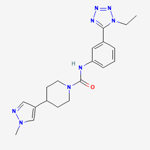 molecular formula C19H24N8O B7188001 N-[3-(1-ethyltetrazol-5-yl)phenyl]-4-(1-methylpyrazol-4-yl)piperidine-1-carboxamide 
