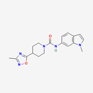 molecular formula C18H21N5O2 B7188009 N-(1-methylindol-6-yl)-4-(3-methyl-1,2,4-oxadiazol-5-yl)piperidine-1-carboxamide 
