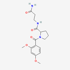 molecular formula C17H23N3O5 B7188263 N-(3-amino-3-oxopropyl)-1-(2,4-dimethoxybenzoyl)pyrrolidine-2-carboxamide 