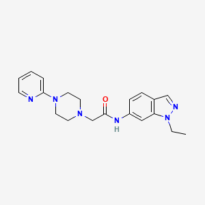 molecular formula C20H24N6O B7188313 N-(1-ethylindazol-6-yl)-2-(4-pyridin-2-ylpiperazin-1-yl)acetamide 