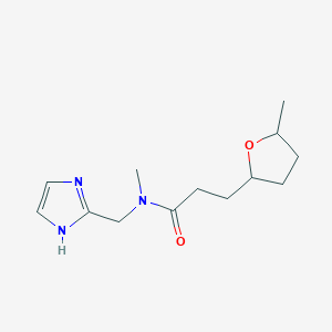 molecular formula C13H21N3O2 B7188339 N-(1H-imidazol-2-ylmethyl)-N-methyl-3-(5-methyloxolan-2-yl)propanamide 