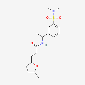 molecular formula C18H28N2O4S B7188352 N-[1-[3-(dimethylsulfamoyl)phenyl]ethyl]-3-(5-methyloxolan-2-yl)propanamide 