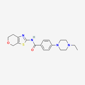 molecular formula C19H24N4O2S B7188359 N-(6,7-dihydro-4H-pyrano[4,3-d][1,3]thiazol-2-yl)-4-(4-ethylpiperazin-1-yl)benzamide 