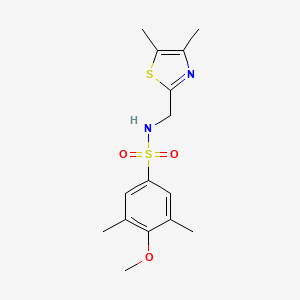 molecular formula C15H20N2O3S2 B7188395 N-[(4,5-dimethyl-1,3-thiazol-2-yl)methyl]-4-methoxy-3,5-dimethylbenzenesulfonamide 