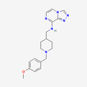 molecular formula C19H24N6O B7188409 N-[[1-[(4-methoxyphenyl)methyl]piperidin-4-yl]methyl]-[1,2,4]triazolo[4,3-a]pyrazin-8-amine 