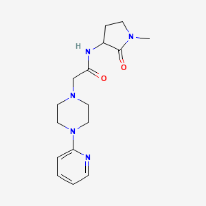 molecular formula C16H23N5O2 B7188418 N-(1-methyl-2-oxopyrrolidin-3-yl)-2-(4-pyridin-2-ylpiperazin-1-yl)acetamide 