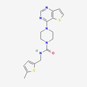 molecular formula C17H19N5OS2 B7188475 N-[(5-methylthiophen-2-yl)methyl]-4-thieno[3,2-d]pyrimidin-4-ylpiperazine-1-carboxamide 