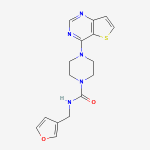 molecular formula C16H17N5O2S B7188502 N-(furan-3-ylmethyl)-4-thieno[3,2-d]pyrimidin-4-ylpiperazine-1-carboxamide 