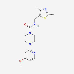molecular formula C17H23N5O2S B7188627 N-[(2,4-dimethyl-1,3-thiazol-5-yl)methyl]-4-(4-methoxypyridin-2-yl)piperazine-1-carboxamide 