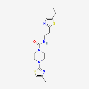 molecular formula C16H23N5OS2 B7188660 N-[2-(5-ethyl-1,3-thiazol-2-yl)ethyl]-4-(4-methyl-1,3-thiazol-2-yl)piperazine-1-carboxamide 