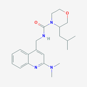 molecular formula C21H30N4O2 B7188695 N-[[2-(dimethylamino)quinolin-4-yl]methyl]-3-(2-methylpropyl)morpholine-4-carboxamide 